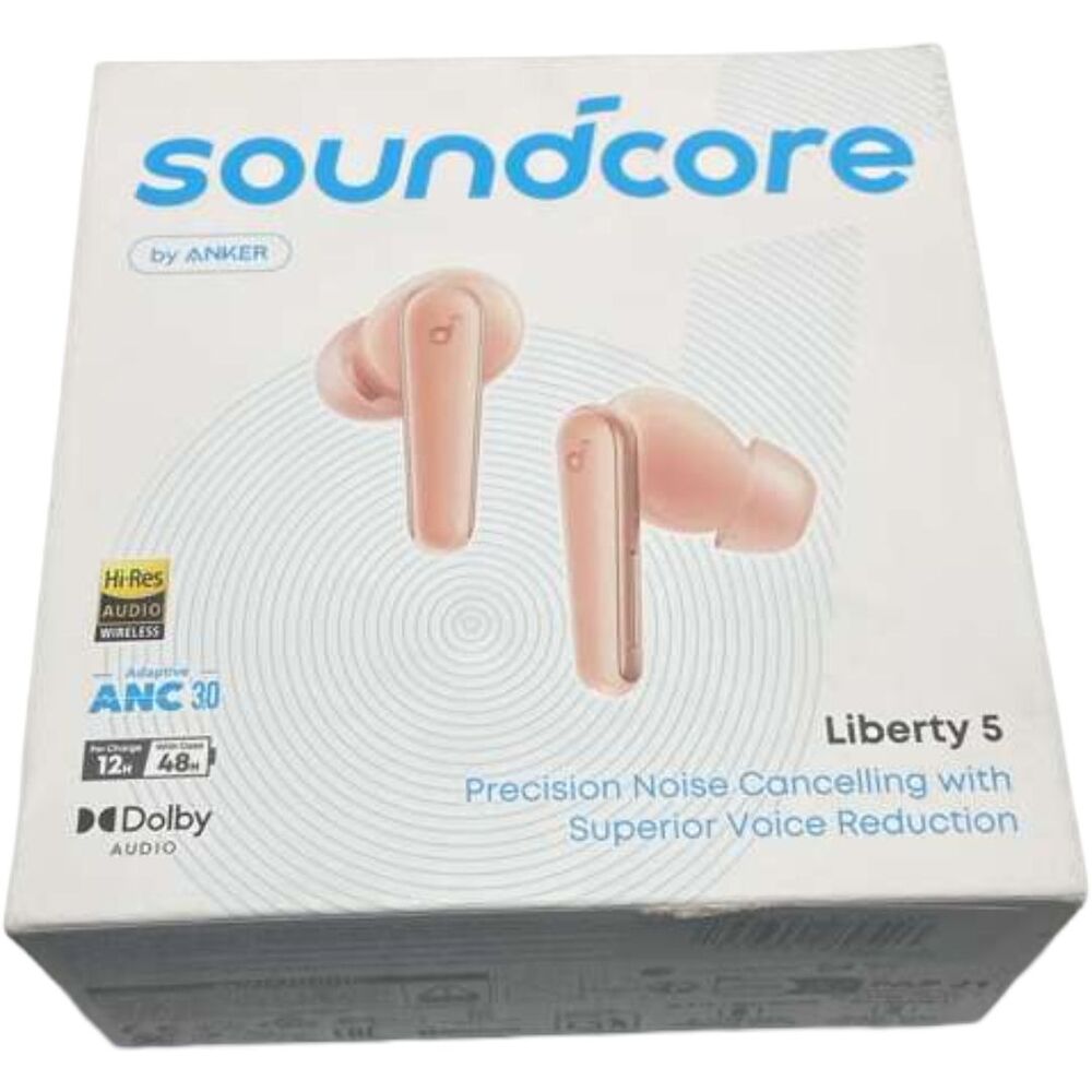 Soundcore Liberty 5 Anker ANC Earbuds Dolby 6-Mic AI Clear Calls RoseApricot